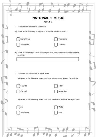 National 5 Music Quiz 2
