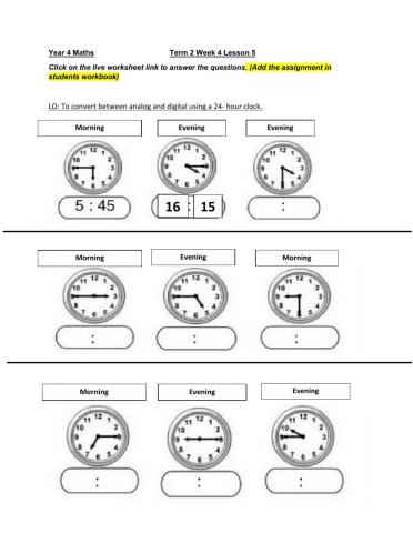 DIS Maths week 4 lesson 5