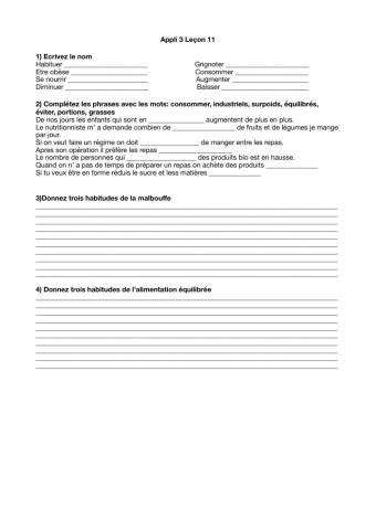 Appli 3 unité 4 leçon 11
