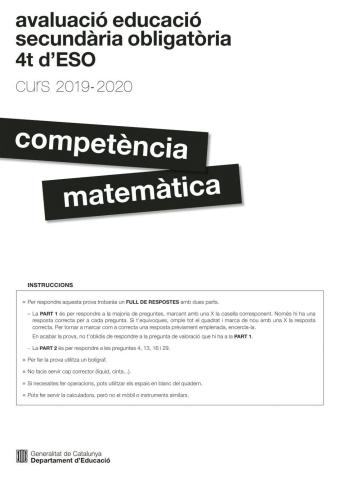 Competències Bàsiques Matemàtiques 2020