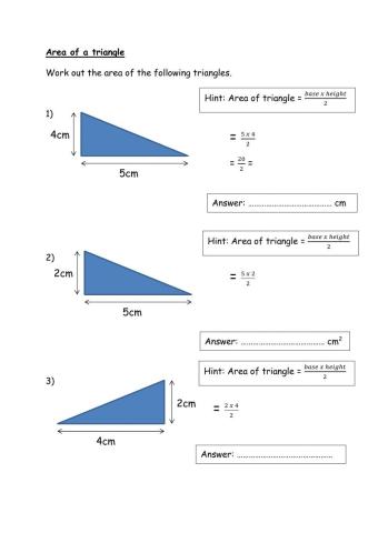 Area of triangles