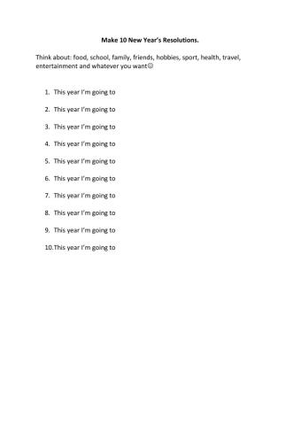 New Year-s Resolutions