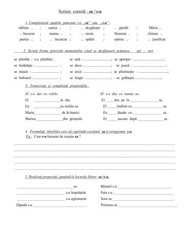 Ortograma ,,s-a”. Scrierea corectă: ,,sa” - ,,s-a”