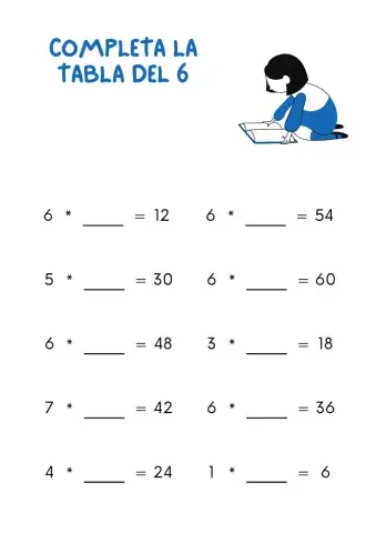 Tabla del 6