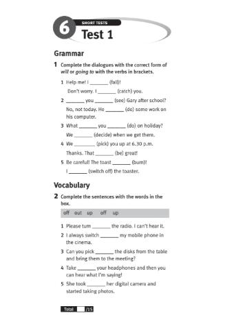 Revision Short Test 1 Unit 6