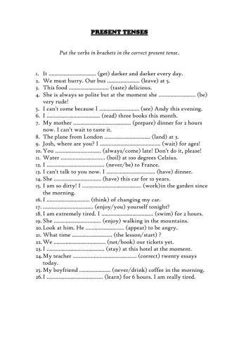 Present Tenses