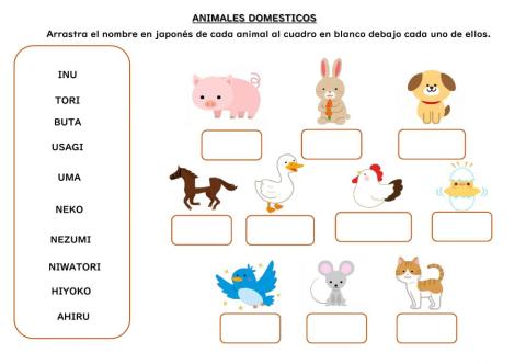 Animales en Japones - Romaji