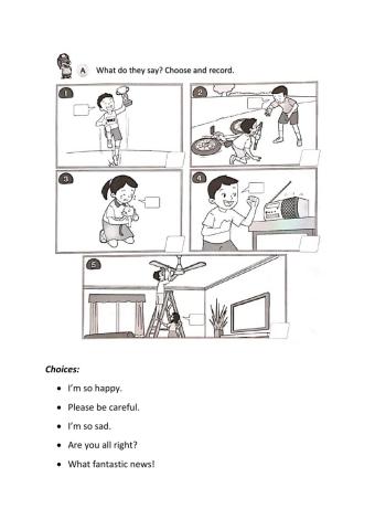 What do they say? Choose and record.