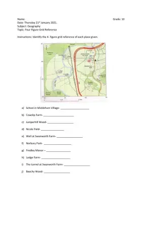 Four Figure Grid Reference