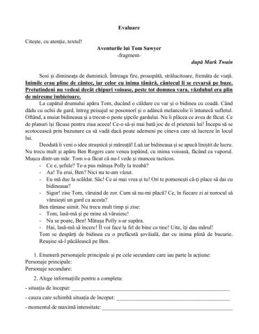 Evaluare U.I. Magia iernii