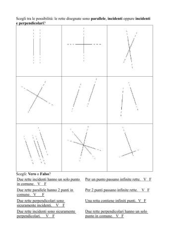 Rette parellele, incidenti, perpendicolari