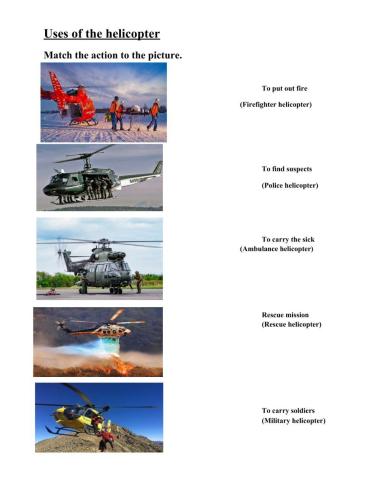 Uses of the helicopter