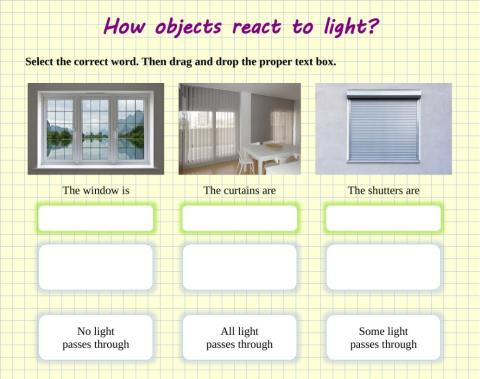 How objects react to light
