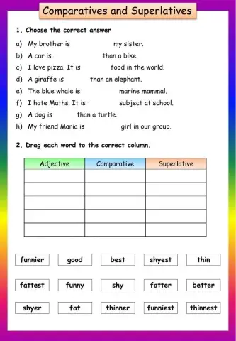 Comparatives and superlatives