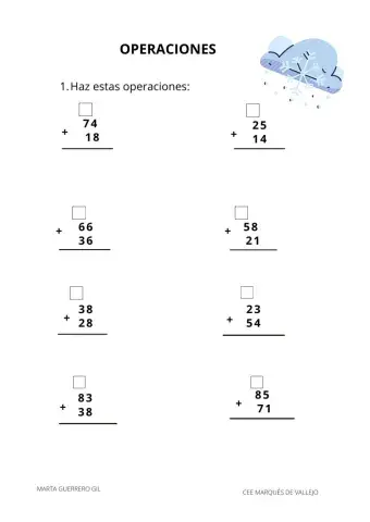 Sumas con llevadas 2 cifras
