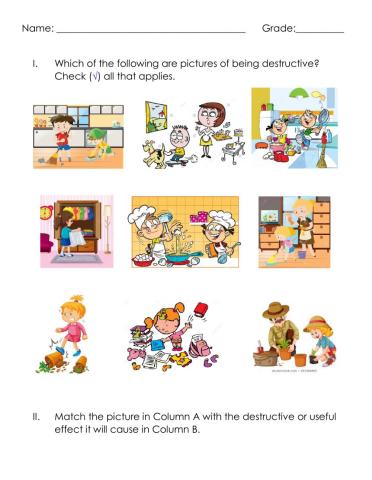 ESP-CL (KINDER) - LESSON 3: BEING DESTRUCTIVE