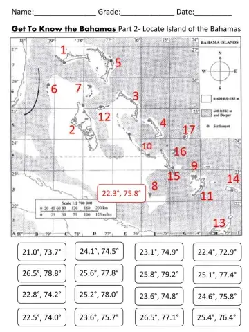 Absolute Location - Map of the Bahamas