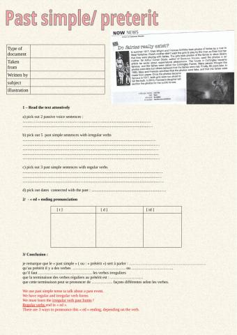 Past simple : fairies