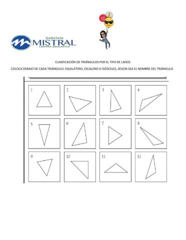 Clasificación de triángulos por sus lados