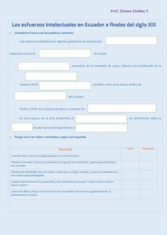 Ecuador, esfuerzos intelectuales en el siglo XIX