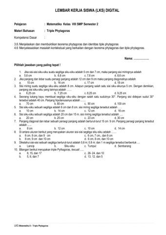 Latihan Triple Phytagoras