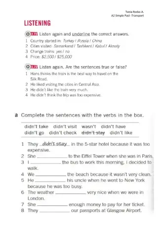 Simple past and transport