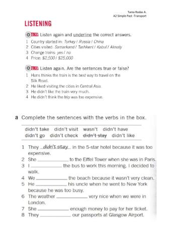 Simple past and transport