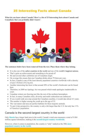 25 Interesting Facts About Canada