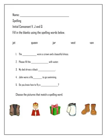 Initial Consonant V, J and Q