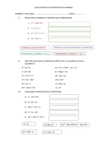 Factorización de trinomios