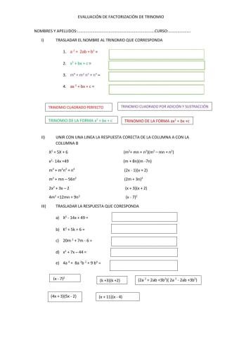 Factorización de trinomios