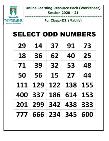 Select Odd Numbers