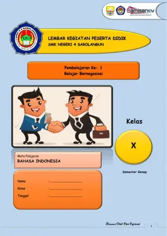 Lkpd 1 : struktur teks negosiasi