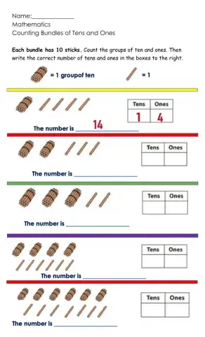 Counting groups of Tens and Ones
