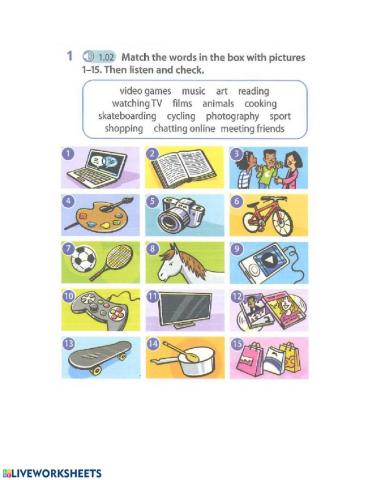 Vocabulary - free time