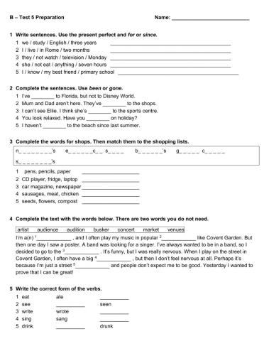 B - Test 5 Prep ONLINE