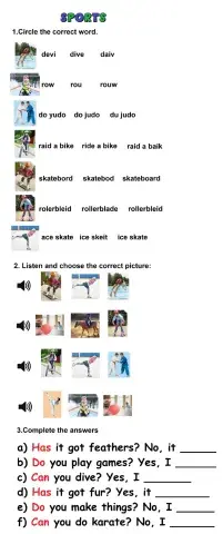 English 3 - Unit 3 - Sports star