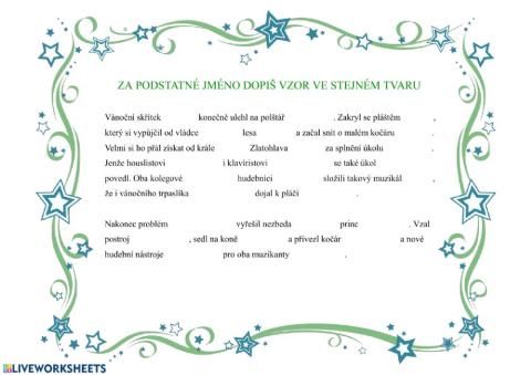 Podstatná jména rod mužský vzory