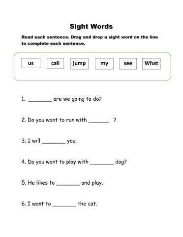 Sight Words 7