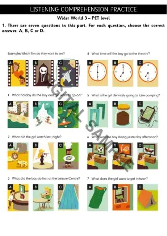 Listening Activity Wider World 3 Unit 4-6