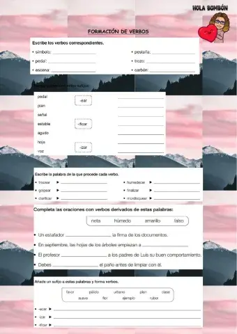 Formación de verbos