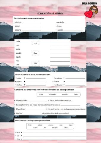 Formación de verbos