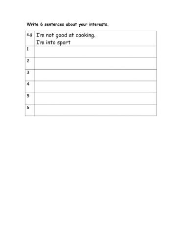 Starter Unit : free time