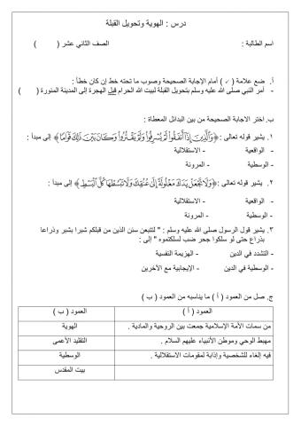 الهوية وتحويل القبلة