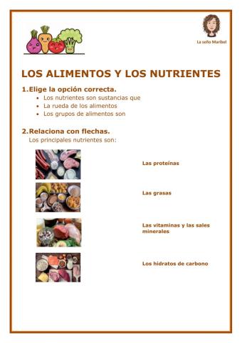 Los nutrientes y los alimentos