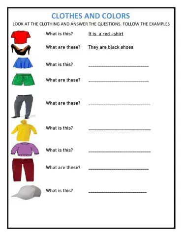 Clothes and Colors 3rd-4th