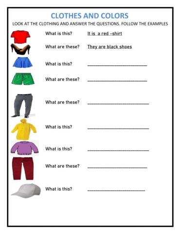 Clothes and Colors 3rd-4th