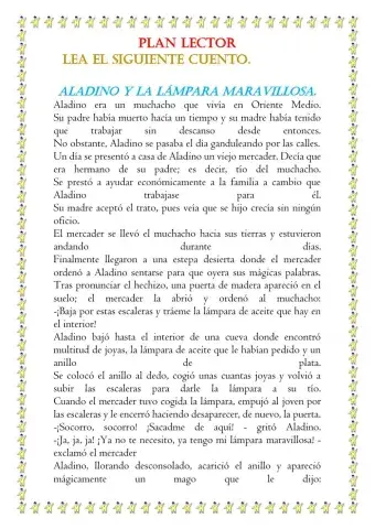 Aladino y lámpara maravillosa.