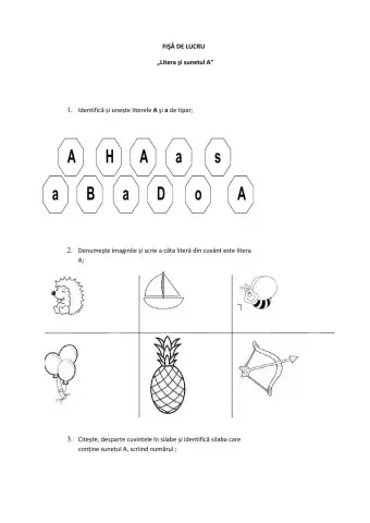 Litera și sunetul A