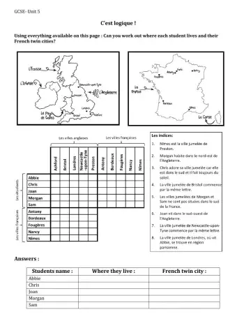 C'est logique! Unit 5